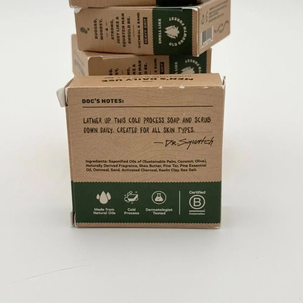 Dr. Squatch Lot of 7 Seven Brand New Bars of Heavy Grit Soap Pine Tar Oatmeal an